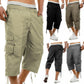 🩳 50% OFF! Men's Long Cargo Shorts – 3/4 length, elastic waist, multi pockets – perfect for travel, work & weekends. 💪🏖️