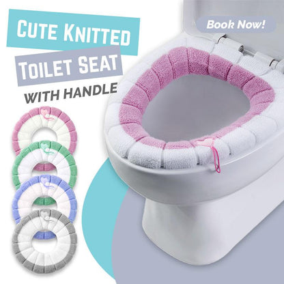 🧶LIMITED-TIME 50% OFF! ✨Cute Knitted Toilet Seat Cover — Soft, Warm & Skin-Friendly 🚽