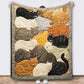 🎁LAST DAY SALE: £13.99!! 🐱💤 Cozy 9‑Panel Sleeping Cats Blanket – Ultra‑Soft Flannel, Reversible Design, Perfect for Sofa, Bed & Travel 🌙✨