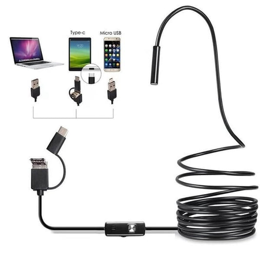 🔍 46% OFF! ✨ 3-IN-1 ENDOSCOPE - 2.0MP HD with 6 LED Lights, IP67 Waterproof, Compatible with Smartphones for Home Inspection and DIY Projects 📱🛠️