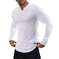 💗LAST DAY PROMOTION - 50%OFF V-Neck Longline Ribbed Tees Shirts Long Sleeve Gym Workout Athletic Menswear Tops