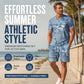 Pre-order🎉 2026 Sale — Over 33,000 Sold! 👕 Men's Casual Faux Denim Print T-Shirt Shorts Set 🧢