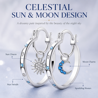 Celestial Double Layer Hoop Earrings☀️🌙