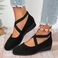 🔥Last Day Promotion 50% Off⏰🌹Elegant Solid Color Elastic Strap Low Wedge Shoes🩰