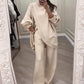 💗LAST DAY SALE 50% OFF⚡Women's 2-piece set – Asymmetrical sweater + wide-leg pants, relaxed fit and soft fabric, ultra comfortable 👚✨
