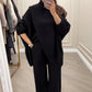 💗LAST DAY SALE 50% OFF⚡Women's 2-piece set – Asymmetrical sweater + wide-leg pants, relaxed fit and soft fabric, ultra comfortable 👚✨