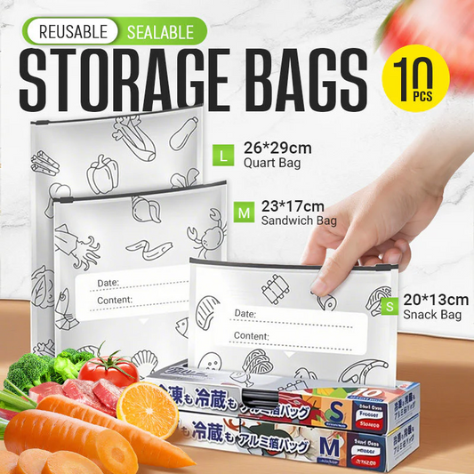 🔥Limited Sale: Buy 2 get 1 free!🍗 🥦Reusable Aluminum Foil Sealable Storage Bags