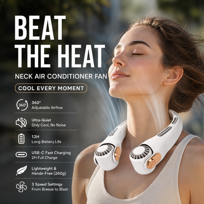 🌀 LIMITED-TIME 50% OFF! 💥 360° Rotating Neck Fan – Ultra Quiet, 3 Speeds, Hands-Free, Long Battery ✨