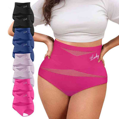 🌸Buy 1 Get 1 Free✨Plus-Size High-Waist Cross Tummy Control Panties
