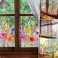 📢📢50% OFF !! ⏰Colorful Floral Bouquet Window Sticker – Vibrant design, easy peel & removable – Perfect for home, cafe & spring decor ✨
