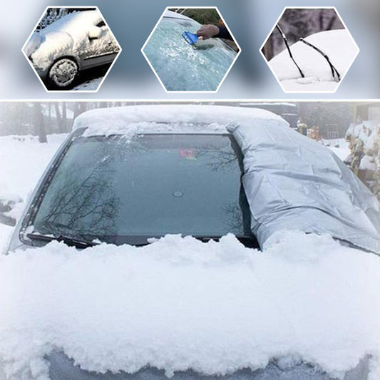 ❄️☀️ 50% OFF! Windshield Anti-Snow & Anti-Frost Cover with Mirror Protection – Ready-to-Drive in Any Weather!