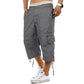🩳 50% OFF! Men's Long Cargo Shorts – 3/4 length, elastic waist, multi pockets – perfect for travel, work & weekends. 💪🏖️