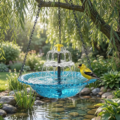 ✨2026 Spring special offer 60% off-🐦Solar Cascade Hanging Bird Bath Fountain