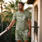 Pre-order🎉 2026 Sale — Over 33,000 Sold! 👕 Men's Casual Faux Denim Print T-Shirt Shorts Set 🧢