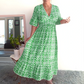 💥🔥Last Day Sale 50%🔥💐✨Bohemian casual print V-neck waist wrap long dress
