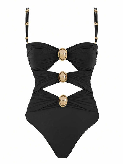 🔥Summer Vacation  Hot Sale 50% OFF 💖2026 New Women's Cut Out Ruched Cami One-Piece Swimsuit🩱✨