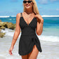 🏖️Summer Hot Sale - ONLY ￡17.98!!⚡50K+ SOLD!🌞🌊Deep V Knot Detail Skirted Swimsuit