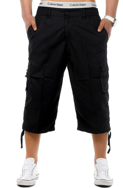 🩳 50% OFF! Men's Long Cargo Shorts – 3/4 length, elastic waist, multi pockets – perfect for travel, work & weekends. 💪🏖️