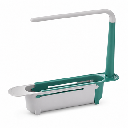 🚰 50% OFF! 🧽 2-in-1 Sink Organizer Rack – Expandable & towel drying bar ✨