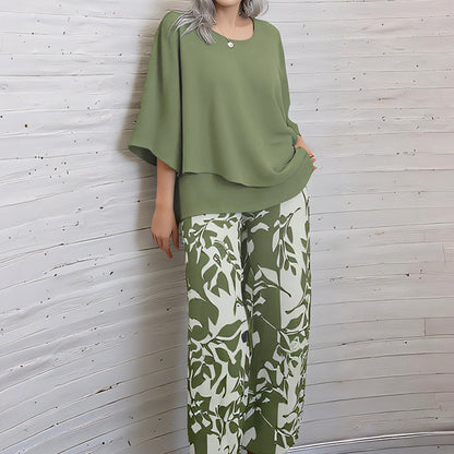 🔥LAST DAY SALE - 60% OFF🔥Women’s Printed Pants and Crew Neck Top Set