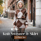 ✨ Diamond-patterned knit sweater and skirt 2-piece set – Effortless Stylish Outfit in One👚