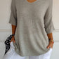 💎 60% OFF! 💎 Solid Color Knitted V-Neck Top – Minimalist Elegance, Breathable Comfort & Timeless Style 🥰👚