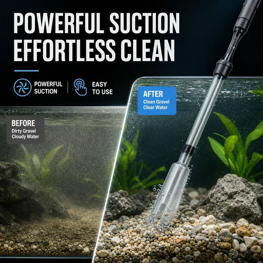 ⏳🐠LIMITED-TIME 50% OFF: Only £10.99!!🐟Electric Aquarium Gravel Cleaner | Electric Fish Tank Siphon Vacuum for Quick Water Change & Sand Cleaning✨