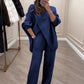 💗LAST DAY SALE 50% OFF⚡Women's 2-piece set – Asymmetrical sweater + wide-leg pants, relaxed fit and soft fabric, ultra comfortable 👚✨