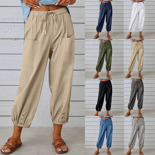🔥New Arrival Hot Sale - 50% OFF🔥Women's Capri Pants Wide Leg Drawstring👖