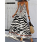 🌸Limited Sale 50% OFF🌸Zebra Leopard Print Slip Maxi Dress