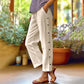 🌺Spring Hot Sale 50% OFF💐Casual Solid-Color Loose-Fit Cropped Pants with Side Buttons