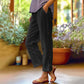 🌺Spring Hot Sale 50% OFF💐Casual Solid-Color Loose-Fit Cropped Pants with Side Buttons