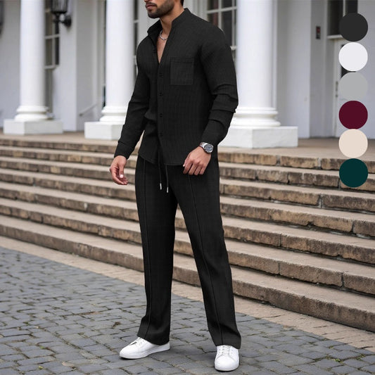 🎁2026 New Arrivals 58% OFF💥Men’s Casual Waffle Shirt Pants 2-Piece Set