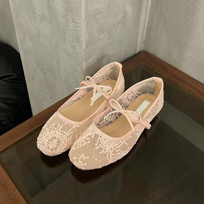 💐48% OFF ! Mesh Ballet Shoes with Bow – Elegance & Softness for Your Pirouettes 🩰✨【Limited Offer】