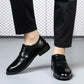 Zapatos de negocios casuales para hombres de cuero de vaca