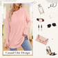 Top Casual de Manga Larga y Cuello Redondo Para Mujeres