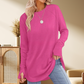 Top Casual de Manga Larga y Cuello Redondo Para Mujeres