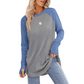 Top Casual de Manga Larga y Cuello Redondo Para Mujeres
