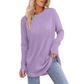 Top Casual de Manga Larga y Cuello Redondo Para Mujeres
