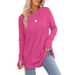 Top Casual de Manga Larga y Cuello Redondo Para Mujeres