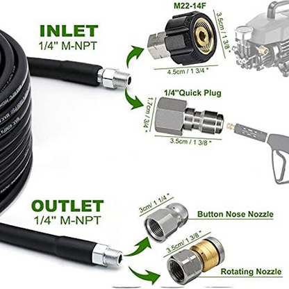 💦 ¡69% DE DESCUENTO! 🚿 Kit de Limpieza para Alcantarillado 5800 PSI - Boquilla Rotativa y Manguera Reforzada para Desatascar Tuberías 🛠️✨