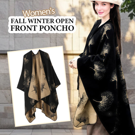 Poncho abierto delantero de mujer para otoño-invierno📢📢Últimas 3 horas: ¡Grandes ofertas!⏰⏰