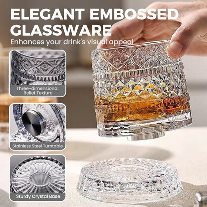 🥛💎Hot Sale 50% OFF✨🔥360° Rotating Whiskey Glass Tumbler