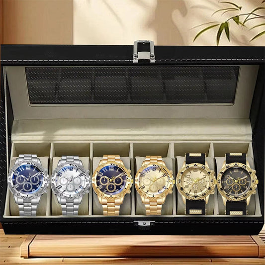 ⌚ 66% OFF NOW! 🎁 Men's 6-Piece Watch Set – Elegant Collection, Stylish Gift Box & Perfect for All Occasions ✨📦
