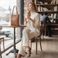 💗LAST DAY SALE 50% OFF⚡Women's 2-piece set – Asymmetrical sweater + wide-leg pants, relaxed fit and soft fabric, ultra comfortable 👚✨