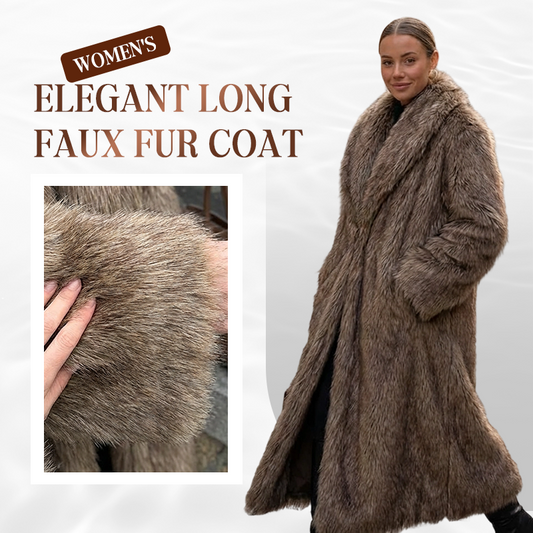 ⏳Limited-time 50% off⏰Women's Elegant Long Faux Fur Coat🧥