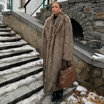 ⏳Limited-time 50% off⏰Women's Elegant Long Faux Fur Coat🧥