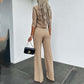 💖LAST DAY SALE 50% OFF!!✨Women's Wide-Leg Commuter Pants & Elegant Crop Top Set