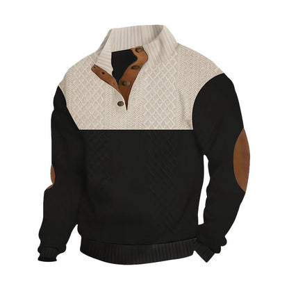 📢📢50%  OFF !! ⏰Hot Sale Offers-Men's Colorblock Button-Neck Sweater