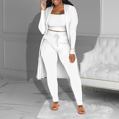 💗LAST DAY SALE 58% OFF⚡50K+ SOLD💕Casual 3-Piece Knit Set – Cropped Top, Cardigan & Pants